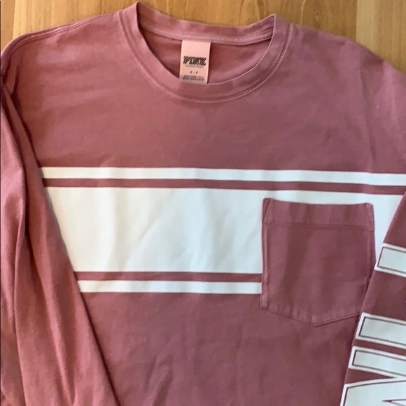 PINK long sleeve tee with pocket! - Picture 3 of 3